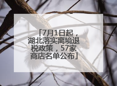 7月1日起，湖北落实离境退税政策，57家商店名单公布