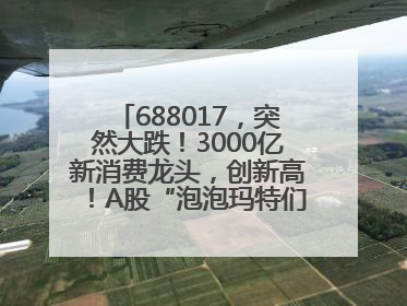 688017，突然大跌！3000亿新消费龙头，创新高！A股“泡泡玛特们”，涨疯了