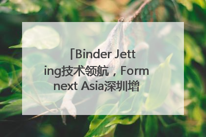 Binder Jetting技术领航，Formnext Asia深圳增材展解锁产业新动能
